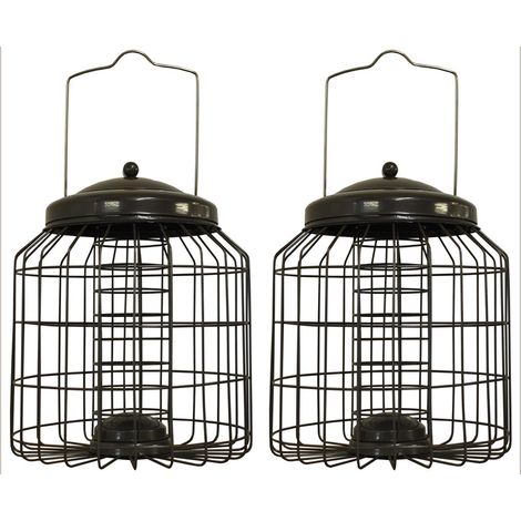 Heavy Duty Squirrel Proof Hanging Bird Suet Fat Ball Feeder (Set of 2) (1/5)