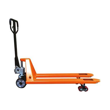 Transpallet manuale colore arancione - Forche 1150x540 mm ideali per pallet Europa - Capacità 2500 kg - Tutti i settori - AC25CBVORANGE