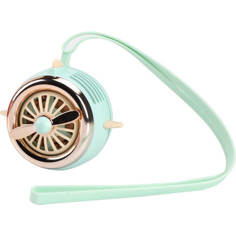 Ventilateur portable vert, ultra silencieux, 3 vitesses, ventilateur USB à porter autour du cou, gardez les mains libres, idéal pour les barbecues, les concerts et les activités de plein air.