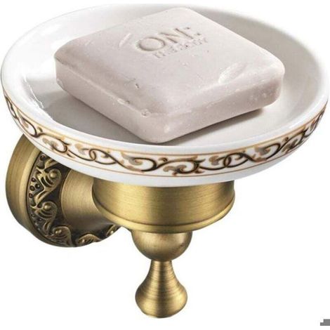 Porte Savon - Laiton - Fixation Murale - Style Antique - Salle De Bain - 1 Pièce (1/4)