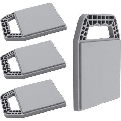 Unterlegplatten für Wohnwagen Stützen 22 x 16 cm grau stapelbar - 4er Set - Stützplatten für Wohnmobil Stützblöcke aus hochdichtem Polyethylen