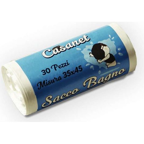 Casanet Sacchi per il Bagno Bianchi 35x45 cm 30 Pezzi HDPE 8L