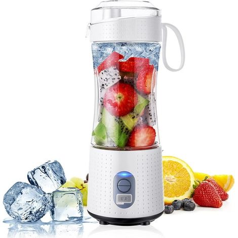 Blender, mini blender, mini blender portable sans BPA, blender individuel pour smoothies et milkshakes, blanc (1/5)
