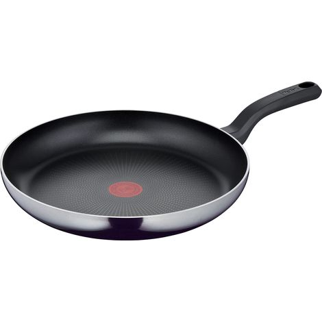 Tefal D52608 Resist - Padella 32 cm, con rivestimento antiaderente in titanio, indicatore di temperatura, facile da pulire, tecnologia Flame Protect, colore nero (1/4)