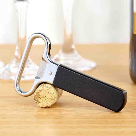 Tire-bouchon à deux lames Acier inoxydable Pour bouchons fragiles Lot de 4 Ouvre-bouteille vintage ergonomique sans débris (1/5)