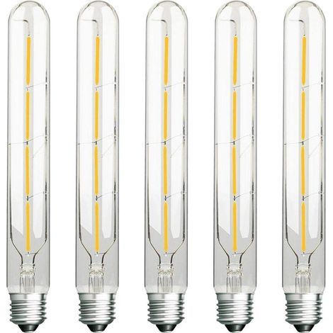 Packung mit 5 LED-Röhrenlampen im Edison-Stil, 4 W, entspricht 40 W Halogenlampe, E27-Sockel, kaltweiß 6000 K, nicht dimmbar (1/5)