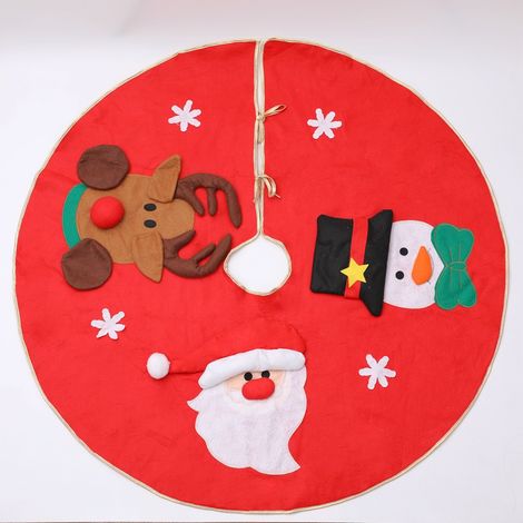 Tapis de sapin de Noël avec renne du Père Noël pour décoration de fête de Noël (1/5)