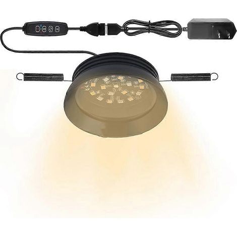 Lampe LED UVA UVB Full Spectrum pour reptiles avec variateur et minuterie pour dragon barbu, lézard, gecko, serpent et tortue (prise US).