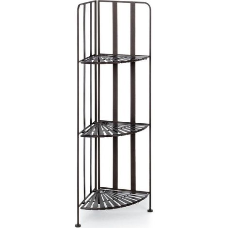 Scaffale pieghevole quattro ripiani in acciaio Marrone RAY 34x30x h153 cm (1/4)