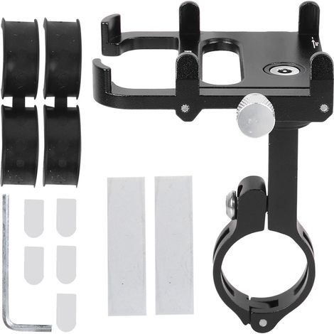 Support téléphone moto 360° rotatif en aluminium, support GPS moto réglable, noir, pour guidon 6 pièces (1/5)