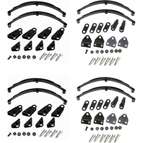 2X Barre d'acier de Suspension de Ressorts à Lames Durs et Arrière pour 1/14 Télécommandée Tracteur Remorque Mise à Niveau de Camion Pièces Accessoires (1/5)