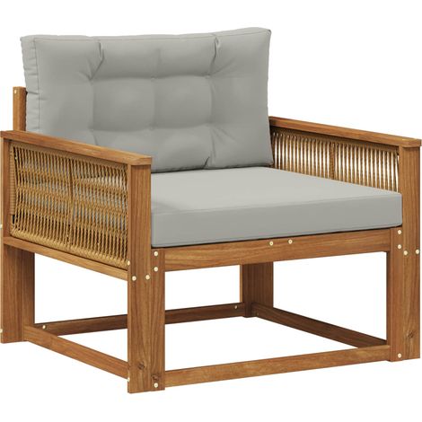 Sofá intermedio de exterior Madera de Acacia Sólida Natural vidaXL (1/5)