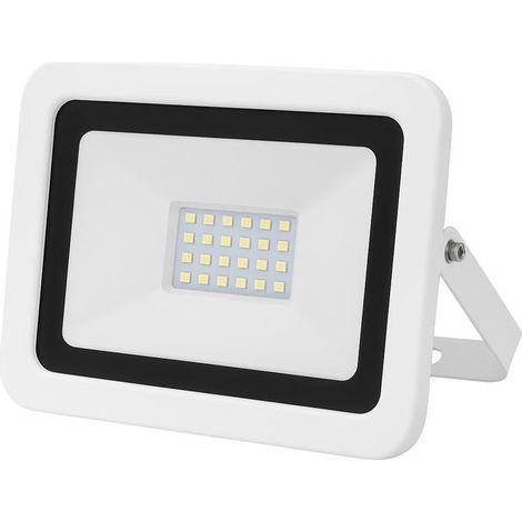 1 projecteur LED extérieur 30W, lumière blanche froide 6500K, aluminium slim IP65 pour jardin et façade