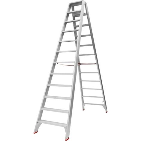 PROVOST - Escabeau double accès aluminium inoxydable - 12 marches