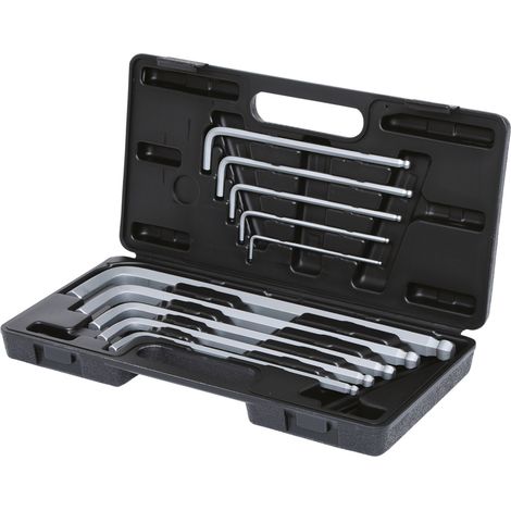 KS TOOLS  Llave acodada  hexagonal interior  con cabeza  esférica, juego  XL de  10 piezas  - 151.2150 (1/3)