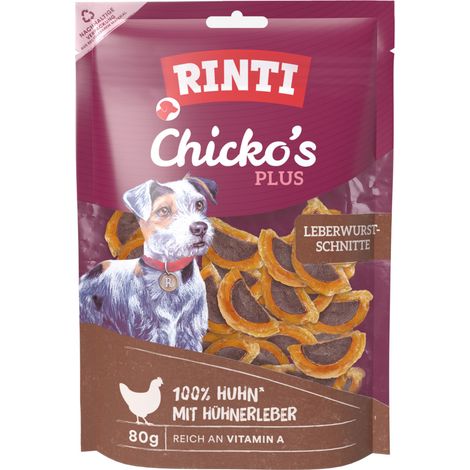 Rinti Chicko Plus Hundesnack Leberwurstschnitten 80 g Hundeleckerlis