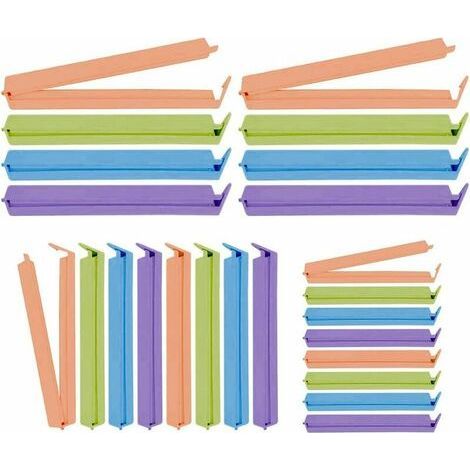 24 Stück Lebensmittel-Verschlussklammern, Küchen-Verschlussklammer, Beutelklammern, Kunststoff-Lebensmittelklammer, Küchentütenklammer, verschiedene Farben (1/5)