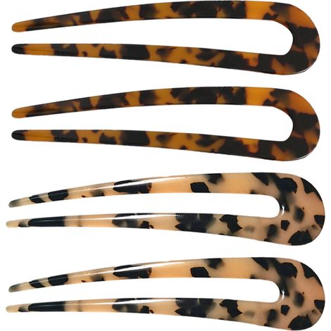 Fourchettes à cheveux pour femmes, épingles à cheveux en forme de U, bâtonnets à cheveux en acétate, pinces à chignon à griffes, lot de 4 (1/5)