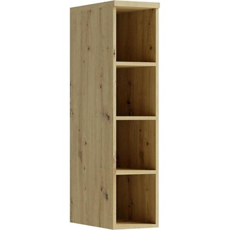 CANDY Petite bibliothèque 4 cases 25x103 cm en bois design moderne épuré Blanc cassé (1/4)
