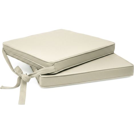 Lot de 2 coussins de chaise Loft SK nature, 45x40x5cm