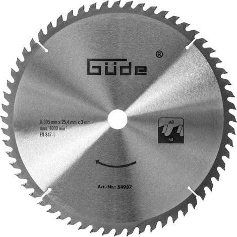Güde Holz Sägeblatt GRK 3034.1 BSL Radialkappsäge Radial- Kappsäge 305x25,4 60Z (1/4)