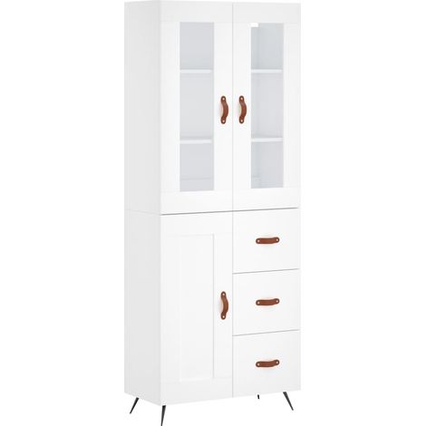 Credenza buffet cassettiera mobile contenitore organizer cucina soggiorno soggiorno alto 69,5 x 34 x 180 cm derivati del legno bianco 020032692