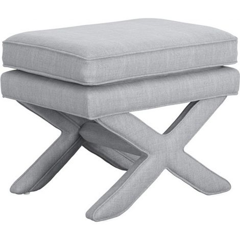 Rhode Stool - Linen Blend - L45 x W61 x H49.5 cm - Light Grey - Flat Pack