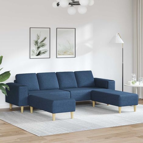Wohnzimmer Couch 3 pcs Blau Polyester (1/5)