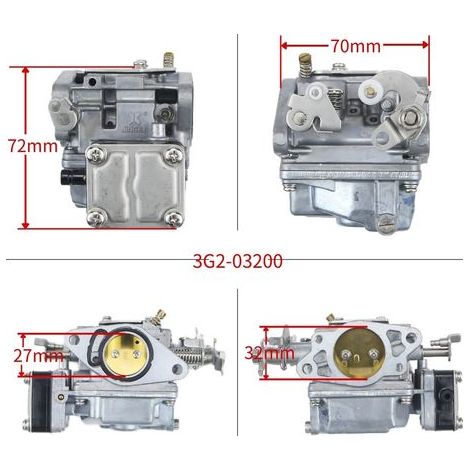 Convient aux carburateurs Dongfa Mercury 2 temps 9,8-15-18 ch 3G2-03100-5 et 3G2-03200-2 (1/4)