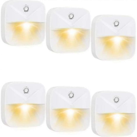 Veilleuse LED intelligente à capteur (lot de 6), veilleuse à induction, lumière chaude, veilleuse LED à capteur. (1/3)