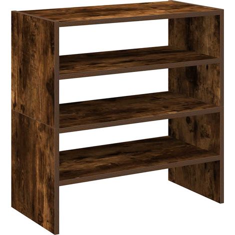 Maison Exclusive - Scarpiere 2 pz Impilabili Rovere Fumo 60x30x30,5 cm