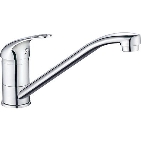 – Robinet mural de cuisine chromé – Bec mobile orientable – Aérateur réducteur de débit – Installation facile – Laiton durable (1/4)