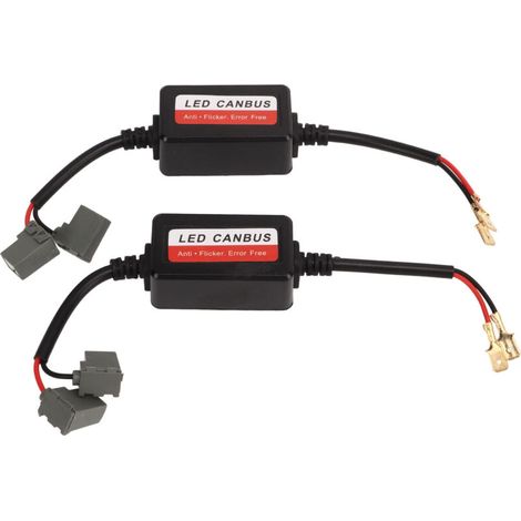 Decodificador LED H1 antiparpadeo para faros antiniebla – Paquete de 2, compatible con 12 V CC, resistencia integrada (1/5)