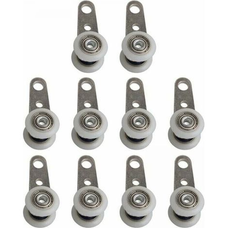 Juego de 10 rodillos para puertas de patio o puertas correderas - Metal y plástico - 4 x 1,9 cm (1/4)