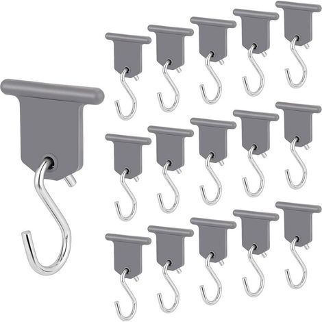 Lntyq Lot de 16 paires de crochets pour auvent de camping-car, accessoires pour auvent de camping-car, crochet en forme de S, facile à installer pour camping-car, caravane, fournitures d'intérieur et (1/5)
