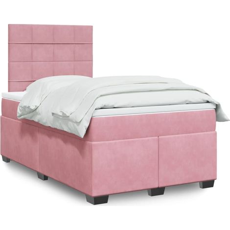 Boxspringbett mit Matratze Rosa 120x190 cm Samt