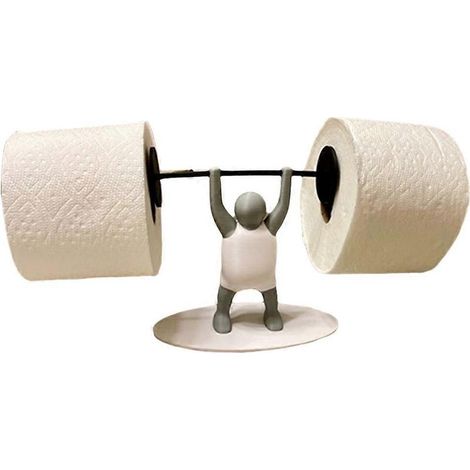 Porte-papier toilette homme haltérophile - Décoration de salle de bain originale - Imprimé en 3D (1/5)
