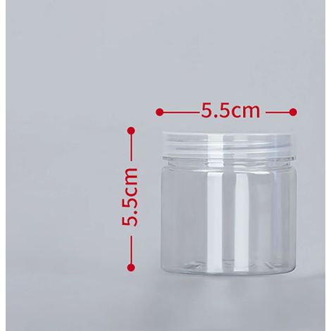(A-93ml)1 bouteille d'emballage en plastique PET transparente vide avec fermeture hermétique, type seau circulaire, bocal à biscuits, boîte de conservation alimentaire scellée, récipient de stockage (1/5)