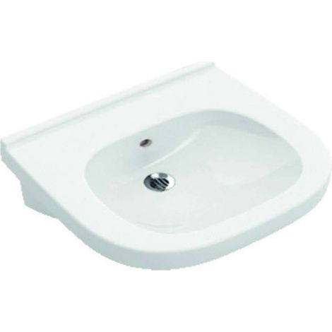 O.novo Vita, Lavabi sospesi, 560 x 550 mm, Ovale, 3 posizioni della rubinetteria a scelta, con troppopieno, Sanitari in porcellana (1/2)