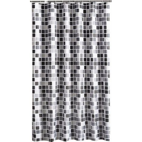 Rideau de douche 200x240 cm (LxH), anti-moisissure antibactérien hydrofuge doublure des rideaux de douche tissu polyester doux Rideaux de bain rideau fait de beaux motifs pour salle de bain toilette (1/5)