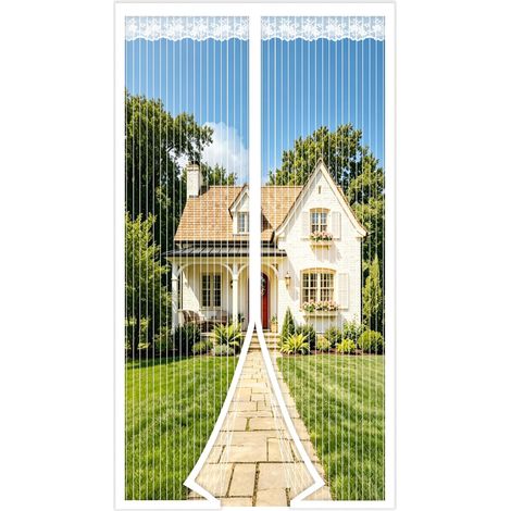 CCYKXAMoustiquaire Porte Fenetre Magnétique 100x220cm Rideau de Porte Antimoustique Maille Ultra Fine Moustiquaire avec Fermeture Aimantée Sans Perçage pour (1/5)