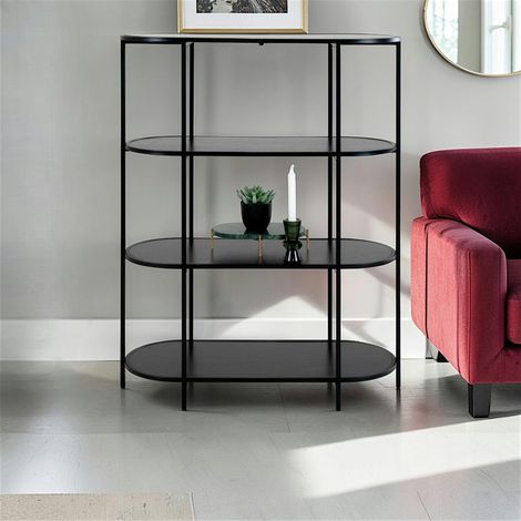 Etagère ovale en métal noir 4 plateaux VARDE (1/3)