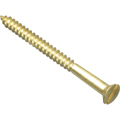 Wood Screw Slotted CSK Brass 2.1/2in x 10 Forge Pack 6 FORFPC21210B