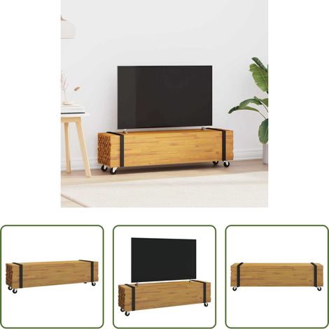 Meuble tv - Meuble TV Marron 110 x 30 x 30 cm Bois de teck massif (1/5)