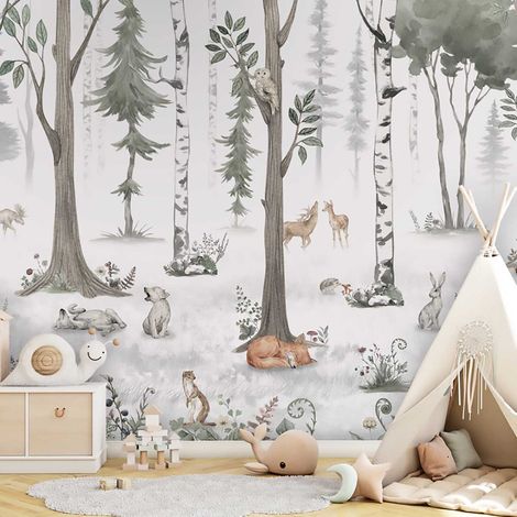 Papier enfant Forêt de bouleaux et Cie papier peint (1/5)