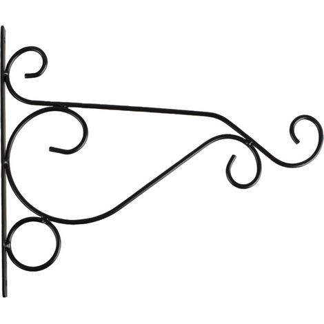 2 PCS Support Plante Porte Plante Mural Suspendu Crochet Mural Plant Métal Support Mural pour Plante,25x20cm,Noir (1/4)