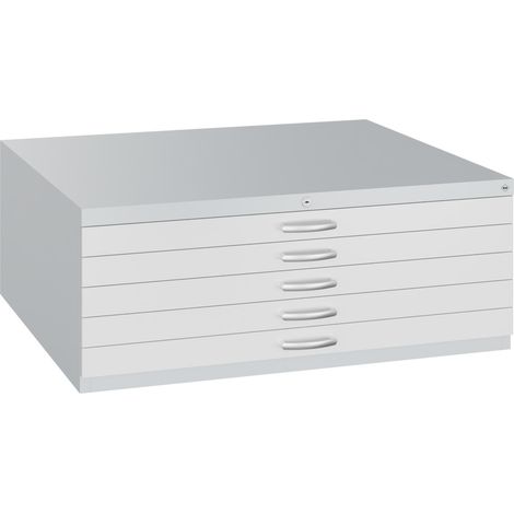 C+P Flachablageschrank Serie 71007200, H420xB1100xT765mm, 7035/7035 (1/5)