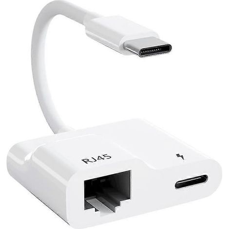 Adaptateur USB-C vers Ethernet, adaptateur LAN Ethernet Gigabit USB Type-C vers RJ45 avec chargeur PD 60 W, pour Air/Pro (1/5)