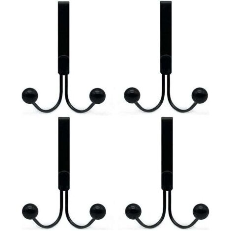 Badezimmerhakenleiste 4er-Set Türhaken kompatibel mit Kleidung, Metalltürhaken mit 2 Haken (1/4)