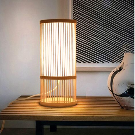 Lampe de table rustique en bambou – Lanterne décorative pour (1/5)